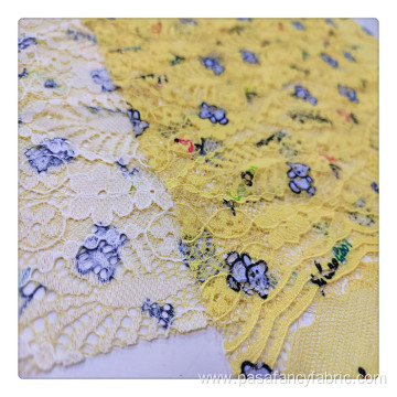 wholesale lace print fabric floral digital print farbric for women dress